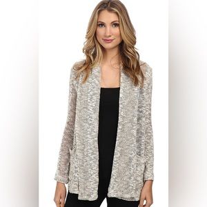 Splendid Mesh Loose Knit Cardigan with Front Pockets - Size S